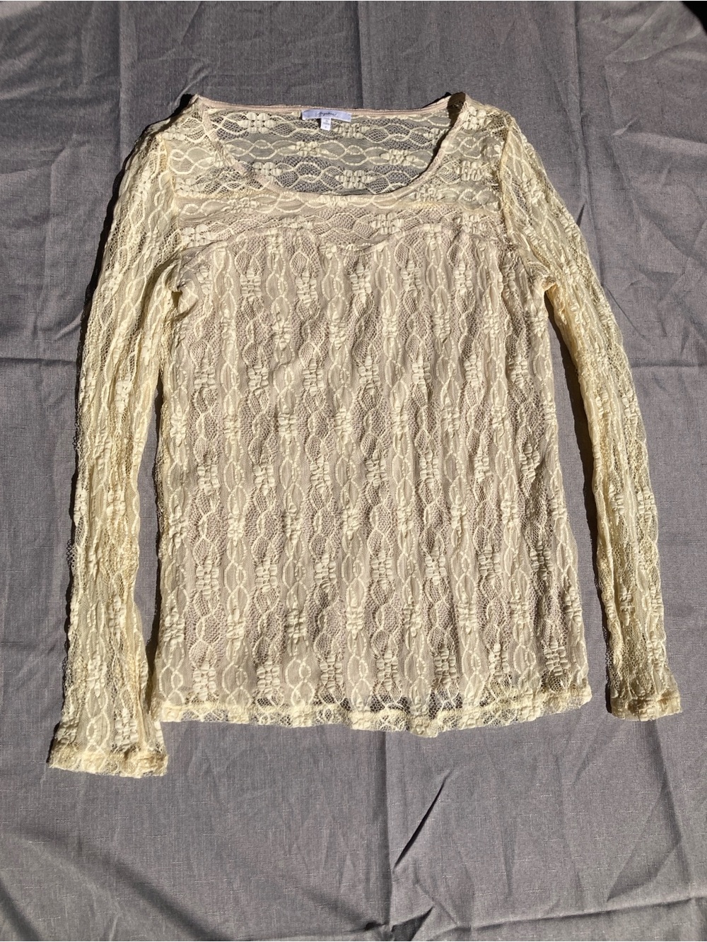 Fairy Lace Long-Sleeve Top - Cream cottage large coquette